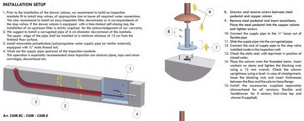 Installatie buitendouche Rame C50R